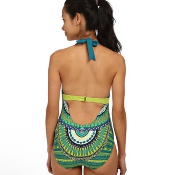 Prana Isla Halter Tie Cutout One Piece Swimsuit. Size XS. EUC! - Picture 4 of 11